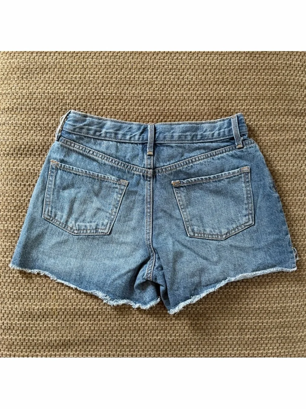 Old Navy Girls 14 High Rise Denim Cut Off Shorts Distressed Adjustable Waist